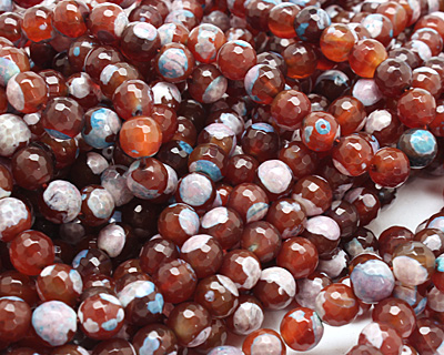 Autumn Patina Agate Faceted Round 8mm