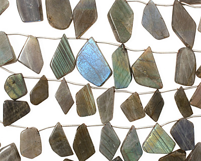 Labradorite Flat Freeform Drop 11-27x19-29mm