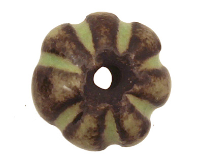 Gaea Ceramic Spring Green on Chocolate Lantern 9x15-16mm