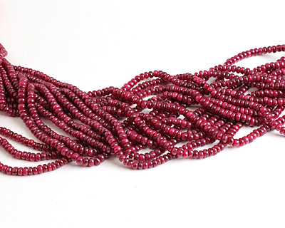 Ruby (color enhanced) Rondelle 3-4mm