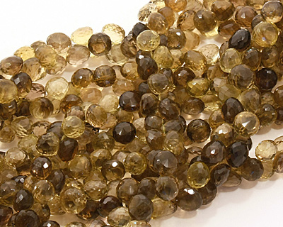 Smoky Quartz (yellow) Faceted Onion 9-10x8-9mm