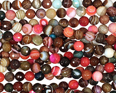 Bold Rainbow Fire Agate Faceted Round 8mm