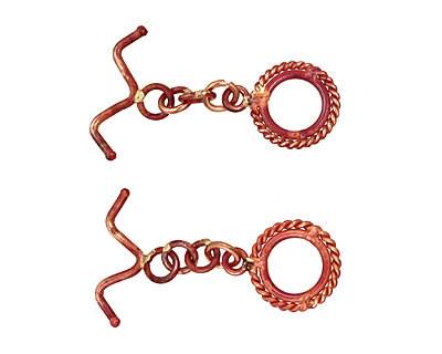 Patricia Healey Copper Roped Toggle w/ Zig Zag Bar 16x21mm, 25mm bar