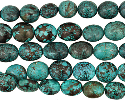 Chinese Turquoise Oval Nugget 14-17x13-15mm