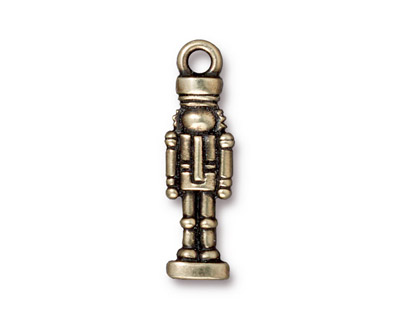 TierraCast Antique Brass (plated) Nutcracker Charm 8x27mm