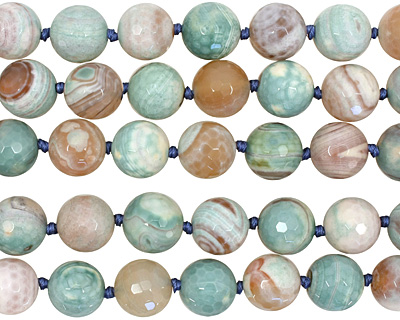 Ocean Blue Agate Faceted Round 18mm
