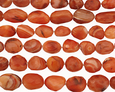 Carnelian (natural) Faceted Nugget 17-33x15-26mm