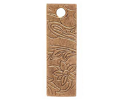 Nunn Design Antique Gold (plated) Large Rectangle Vine Tag 10x30mm