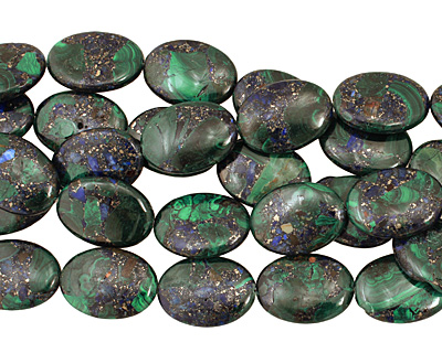Azurite Malachite Flat Oval 30x22mm