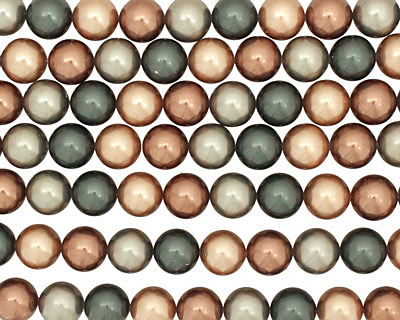 Multi (bronze, teal, flax) Shell Pearl Round 14mm