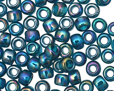 TOHO Transparent Rainbow Teal Round 8/0 Seed Bead