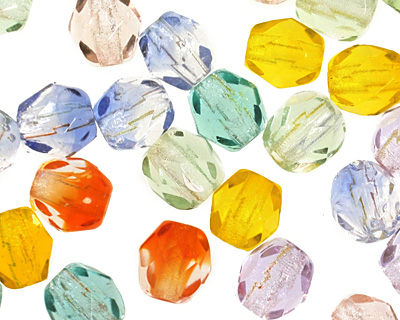 Czech Fire Polished Glass Summer Mix Round 4mm