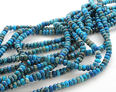 Teal Impression Jasper Rondelle 8mm