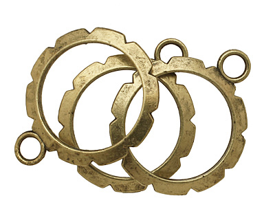 Artistic Wire Antique Brass Round Wrapper 28x34mm