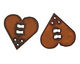 The Lipstick Ranch Rusted Iron Heart Button w/ Holes 42mm