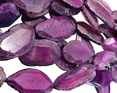 Purple Agate Natural Edge Freeform Faceted Slab 40-58x24-33mm