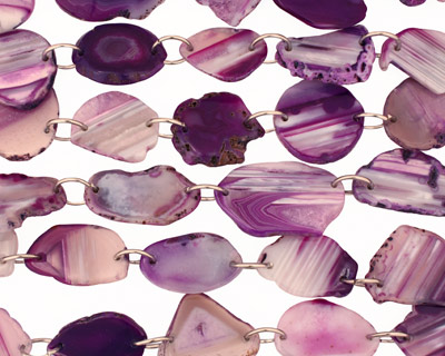 Purple Line Agate w/Rings Natural Edge Freeform Faceted Slab 28-40x22-40mm