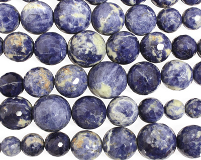 Bolivian Sodalite Faceted Round Graduated 12-28mm