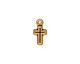 TierraCast Antique Gold (plated) Beaded Cross Charm 7x15mm
