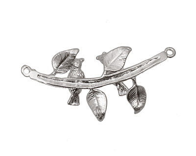 Ezel Findings Rhodium (plated) Birds on the Branch Link 35x18mm