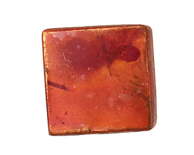 Patricia Healey Copper 2 Hole Quilted Square 16mm