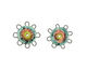Jangles Ceramic Turquoise, Pink, Chartreuse Small Pinwheel 27-28mm