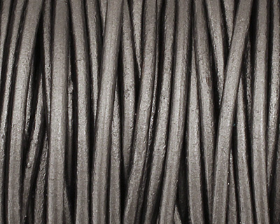 Grey Round Leather Cord 2mm