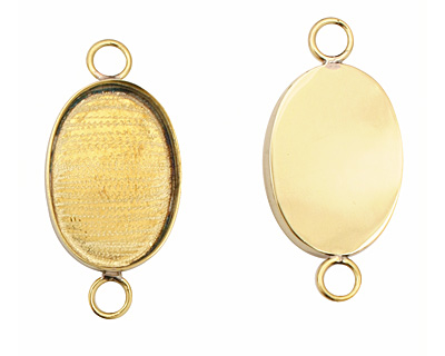 Brass Oval Bezel Link 29x20mm