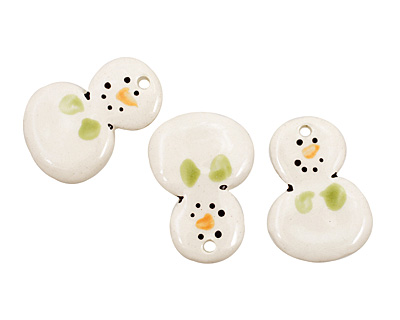 Jangles Ceramic Snowman w/ Lime Pendant 26x36mm