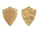 Nunn Design Antique Gold (plated) Crest Shield Tag 18x23mm