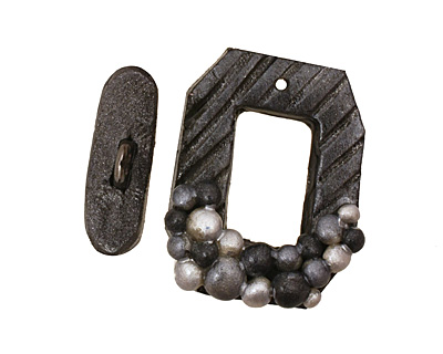 Poison Tree Polymer Clay Gray Confetti Toggle Clasp 25x20mm, 21mm bar