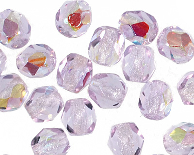 Czech Fire Polished Glass Alexandrite AB Round 4mm