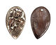 Earthenwood Studio Ceramic Oxidation Floral Scroll Leaf 27x46mm