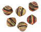 African Paper (black, yellow, red) Bicone 24-25x26-27mm