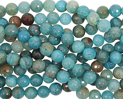 Blue Haze Fire Agate Faceted Round 12mm