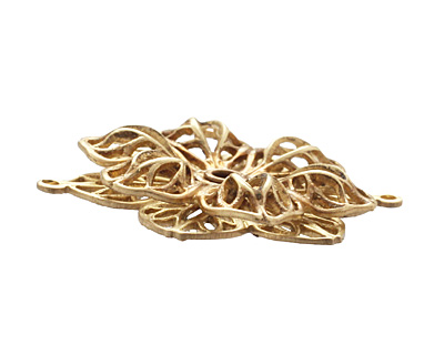 Brass Double Filigree Flower Link 26x21mm