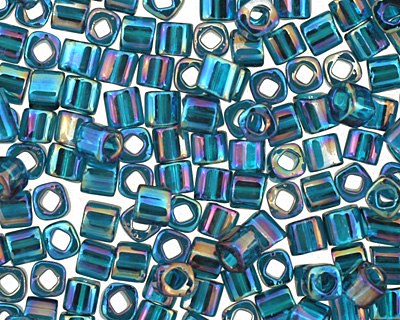TOHO Transparent Rainbow Teal Cube 1.5mm Seed Bead