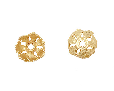 Ezel Findings Gold (plated) Leaf Bead Cap 8x13mm