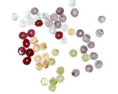 Multi Gemstone (Tanzanite, Aquamarine, Amethyst Citrine, Peridot) Faceted Rondelle 3mm
