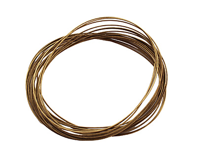 Memory Wire Antique Brass (plated) Oval Bracelet .35 oz.