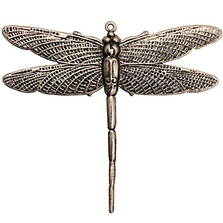 Stampt Antique Pewter (plated) Emperor Dragonfly Pendant 50x43mm