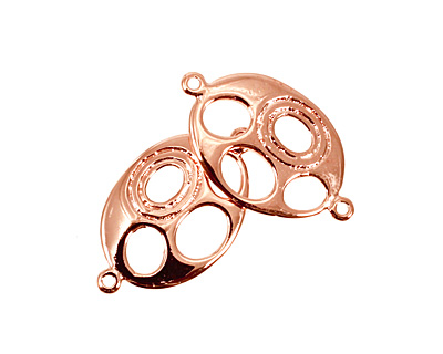 Copper (plated) Oval Link w/ Oval Cutouts 31x18mm
