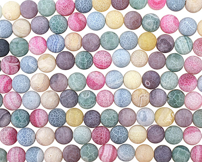 Rainbow Fire Agate (matte) Round 12mm
