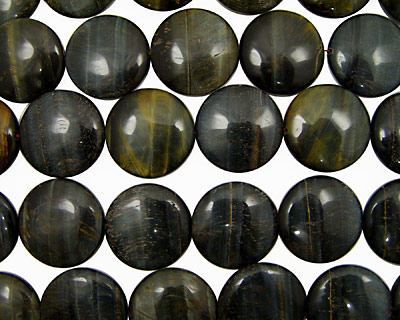 Blue Tiger Eye Puff Coin 30mm