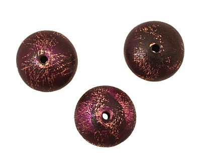 Missficklemedia Patinated Violet Satin Brushed Rondelle 11x17mm