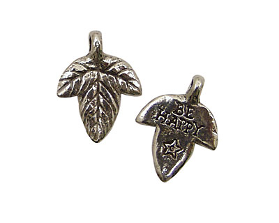 Green Girl Pewter Happy Leaf 20x25mm