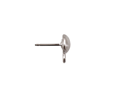 TierraCast Rhodium (plated) Dome Ear Post 8x11mm