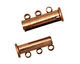 Antique Copper (plated) 3 Loop Magnetic Slide Clasp 10x20mm