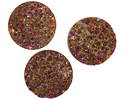 Druzy (metallic purple) Round Cabochon 30mm