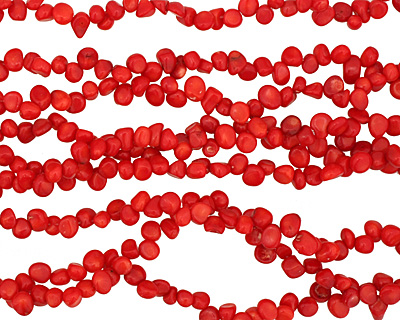 Coral Tumbled Nugget Drop 6-8x7-8mm